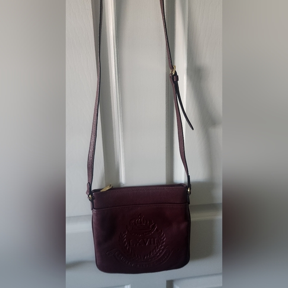 Ralph Lauren Handbags - NWOT VintageRalph Lauren Leather Embossed LXVII Crown Bag Purse Oxblood Burgundy